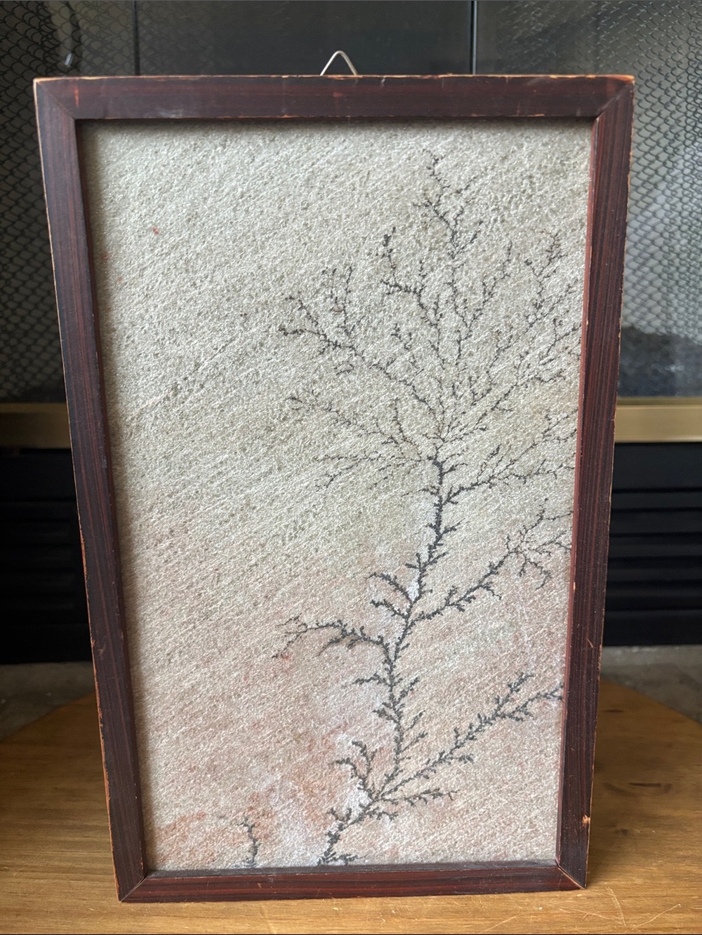 Stone Botanical Wall Art Natural Earthy Vintage Framed Unique Heavy 12.5" GUC